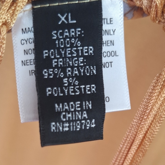 Style & Co. Women's Detachable Scarf Draped Rayon Fringed Blouse Plus Size XL - Picture 6 of 7